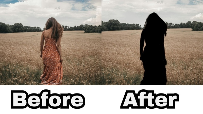 before and after silhouette effect