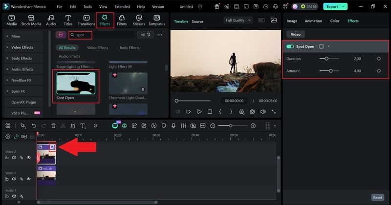 add spot open effect to photo