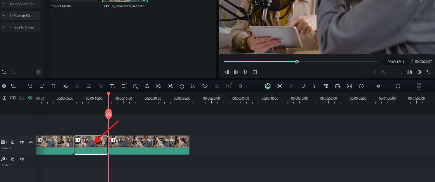 delete unwanted clips from the timeline