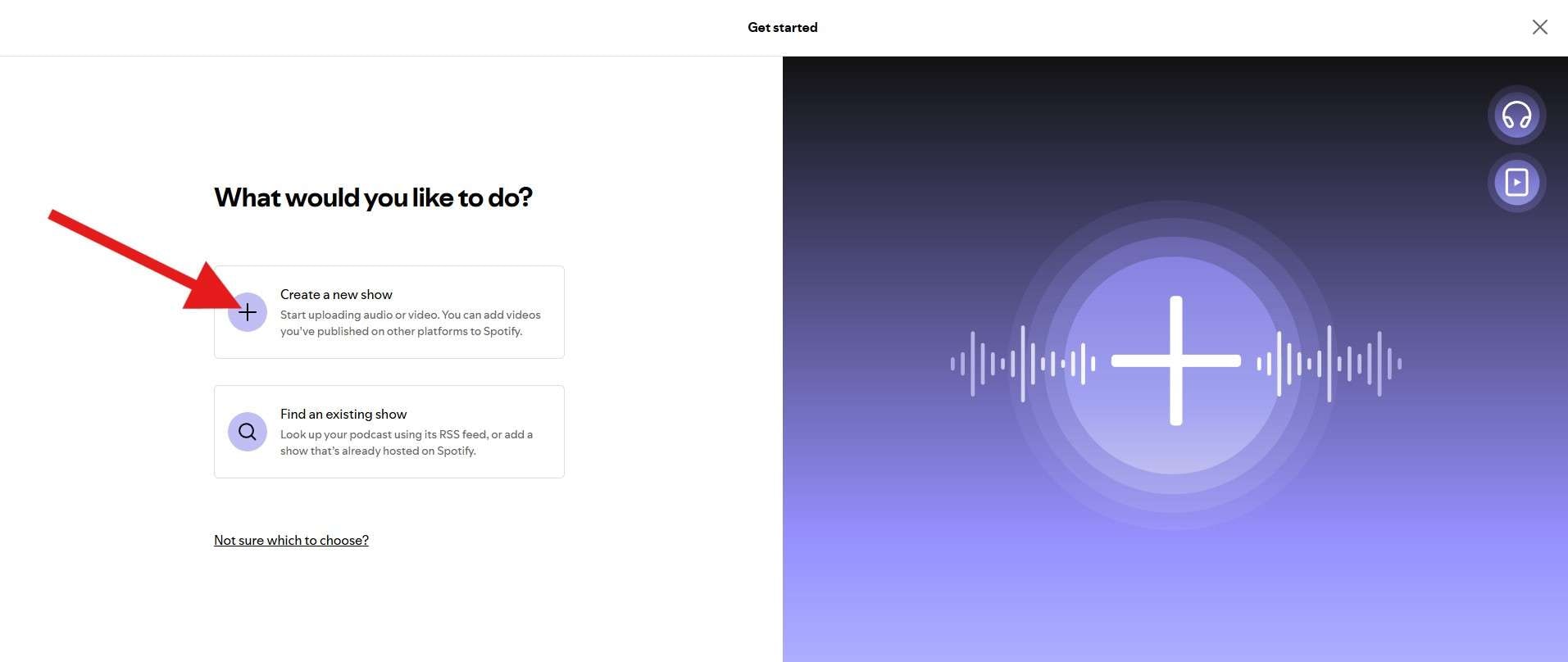 create a new podcast on spotify