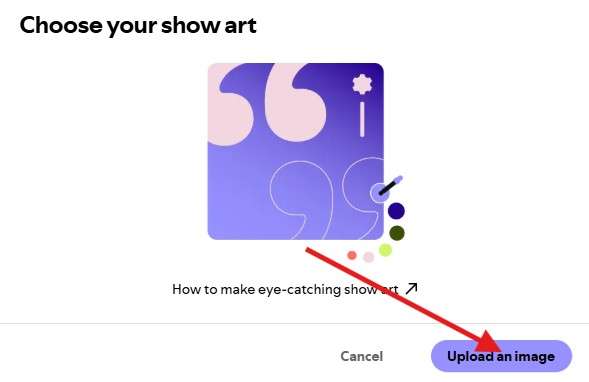 upload your podcast profile picture