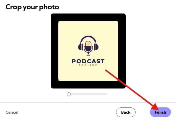 finish uploading your podcast profile picture