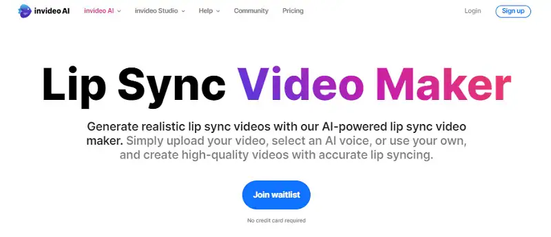 invideo ai lipsync online tool