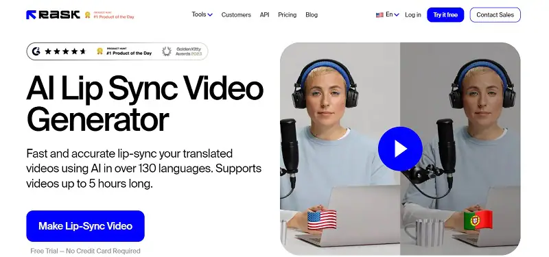 rask ai lipsync online tool