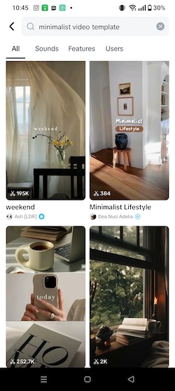 capcut autocut minimalist video templates