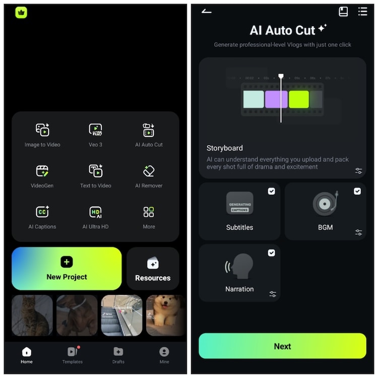filmora mobile ai auto cut