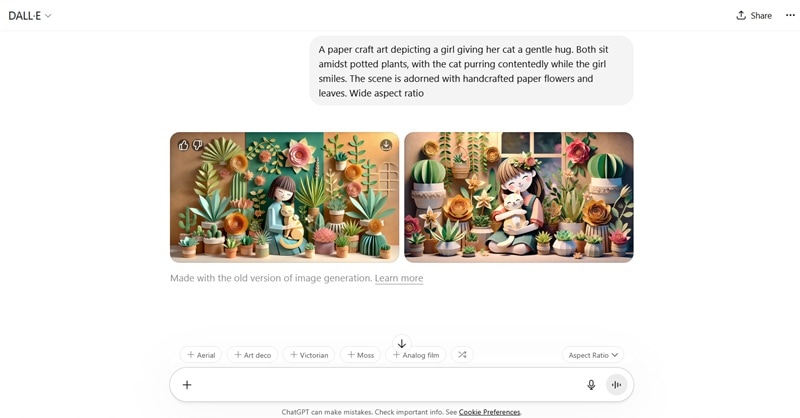enter prompt and download result
