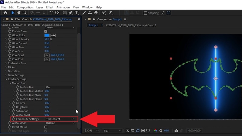 set composite to transparent