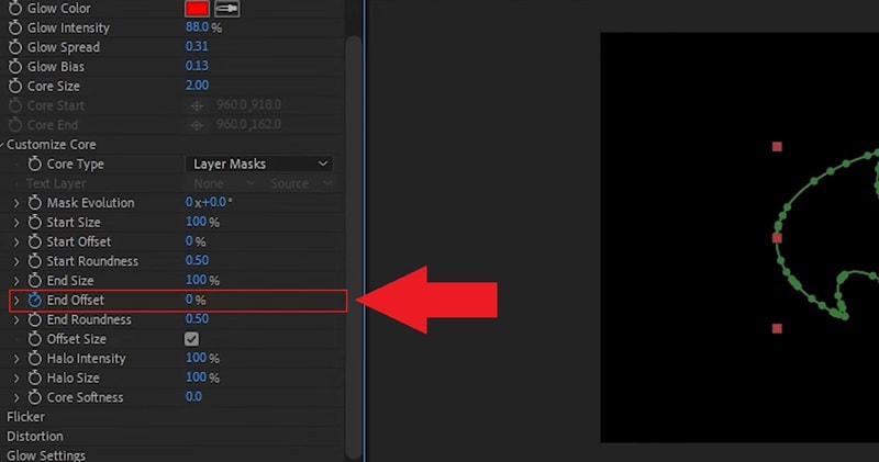 animate the glow using keyframe