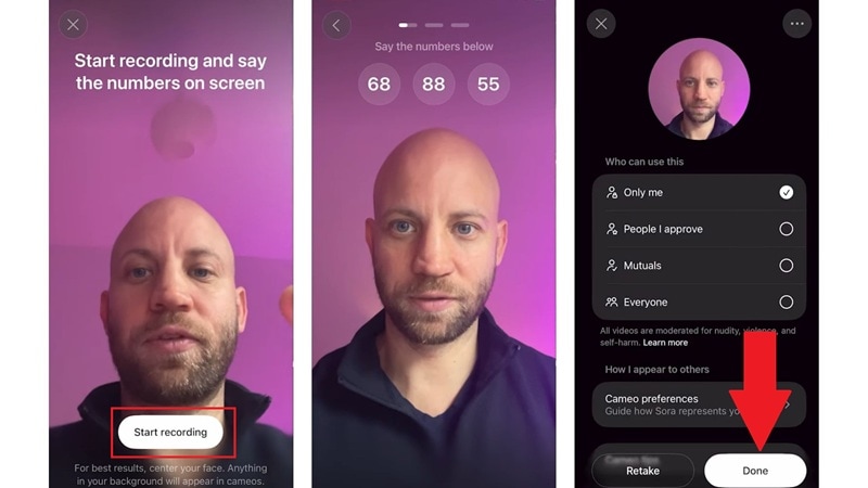 record your cameo video