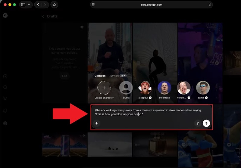 type prompt and generate video