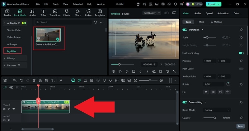 drag your video to the timeline