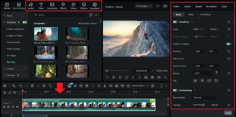 edit the sora clip in filmora