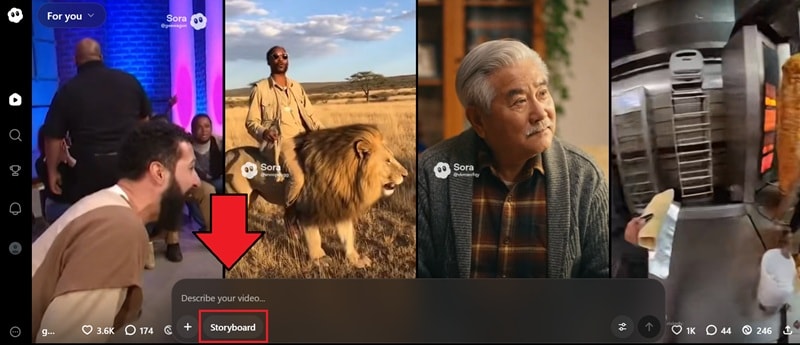 Step 1: access sora storyboard feature