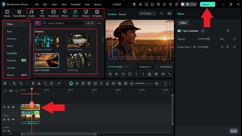 edit video and export it