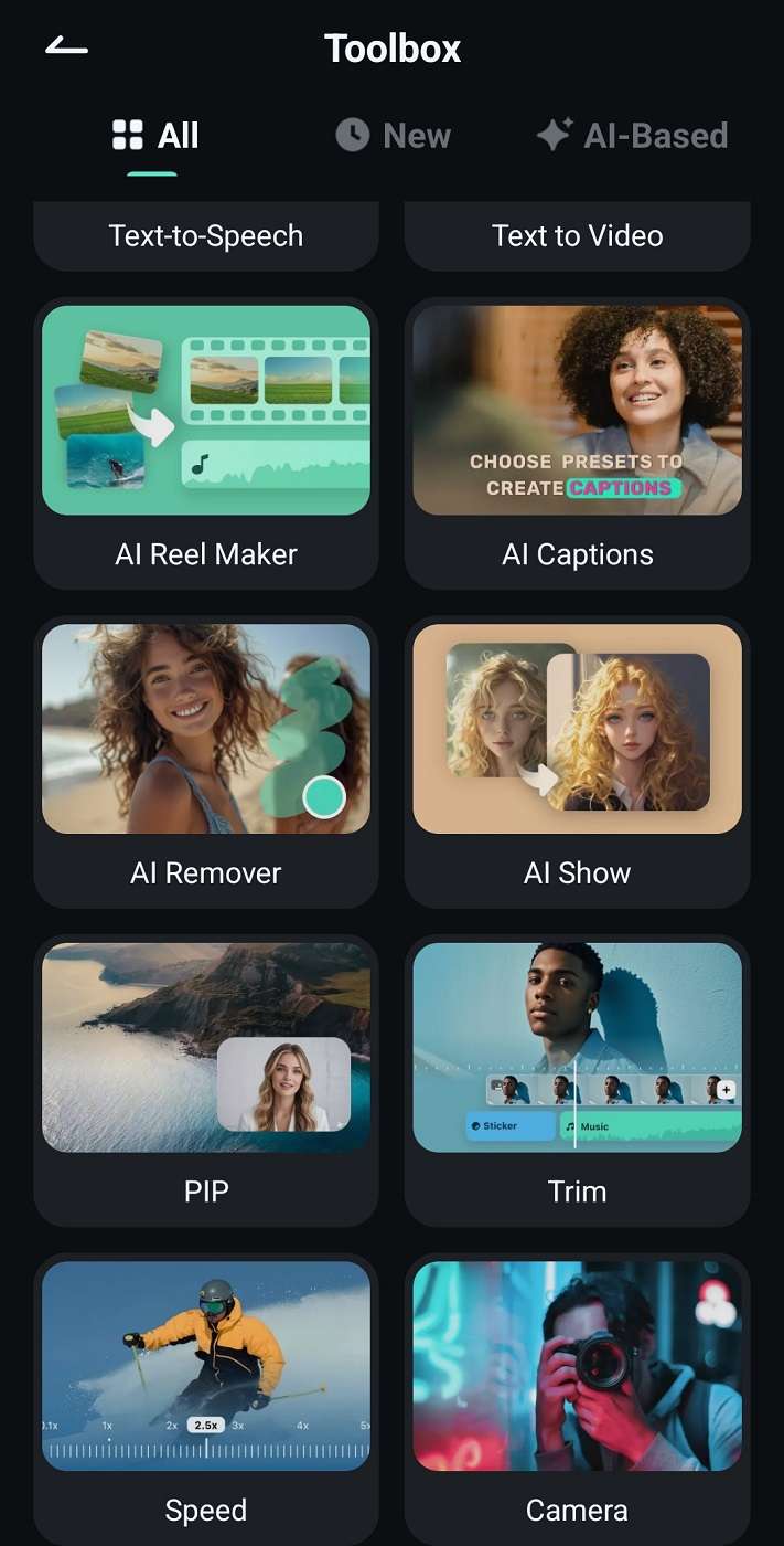 filmora for mobile toolbox