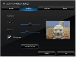 configurações do gravador de webcam hp