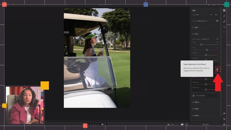 access the targeted adjustment tool