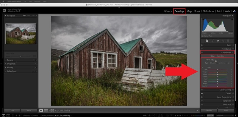 hsl panel in lightroom classic