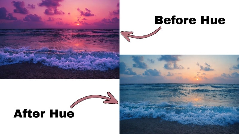 editing photos by changing hue