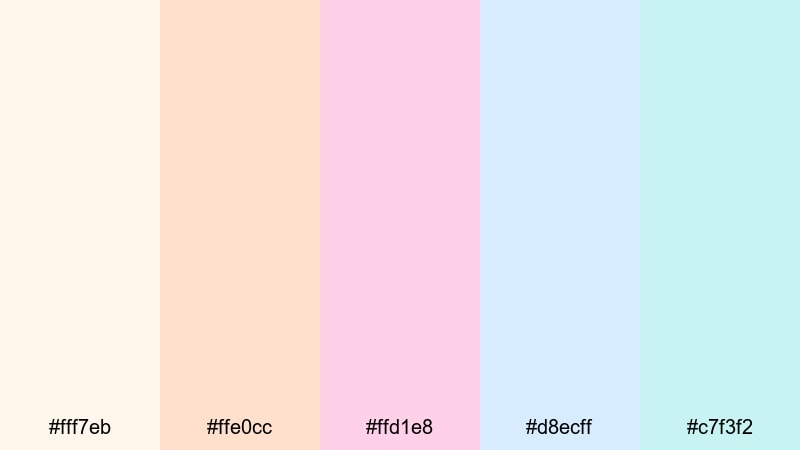 ice cream parlor dream vanilla color palette with hex codes