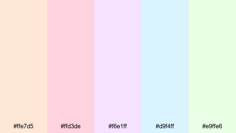 ice cream social mix pastel color palette with hex codes