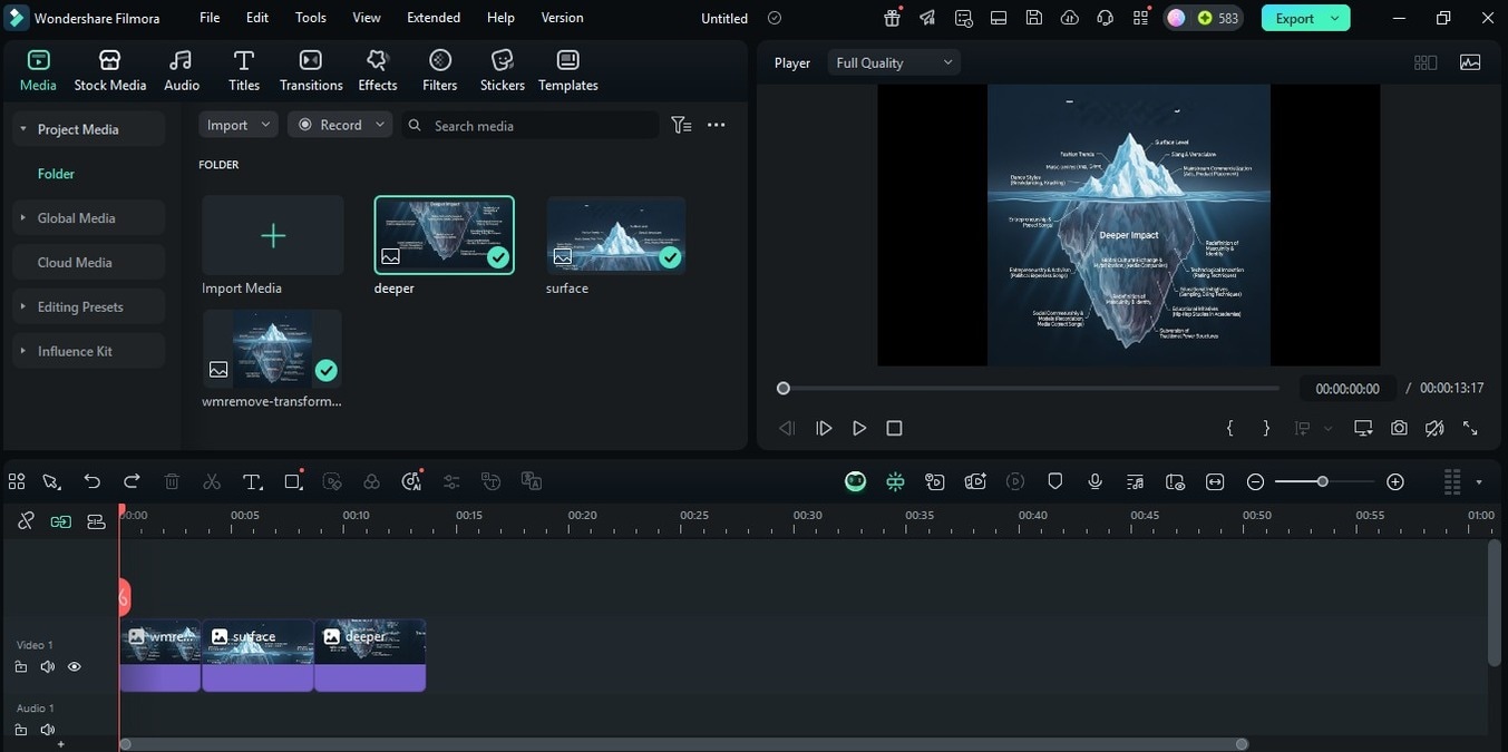 arranging files in filmora