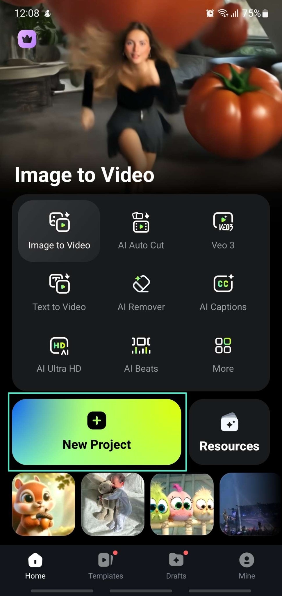 install and launch filmora app