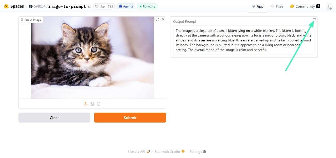 copy prompt when generated