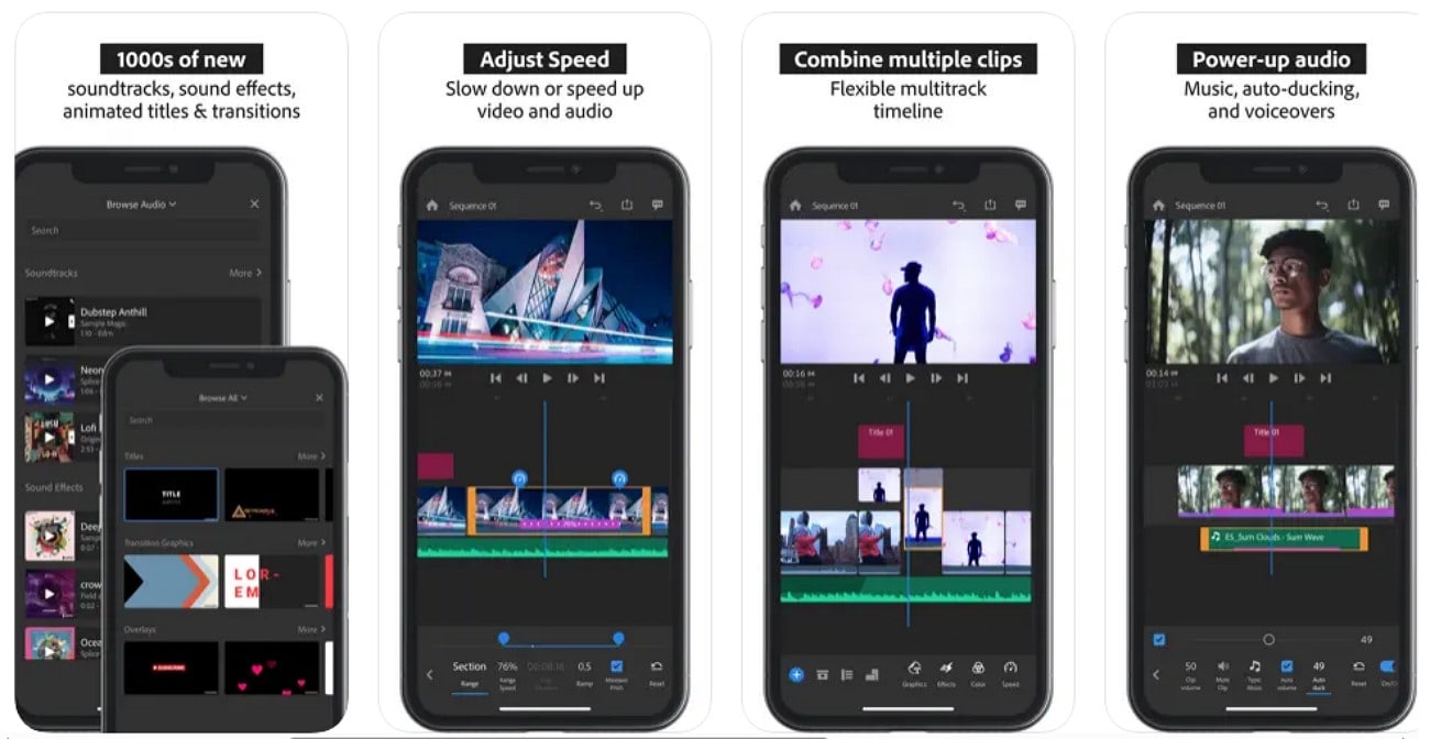 adobe premiere rush image to video app android