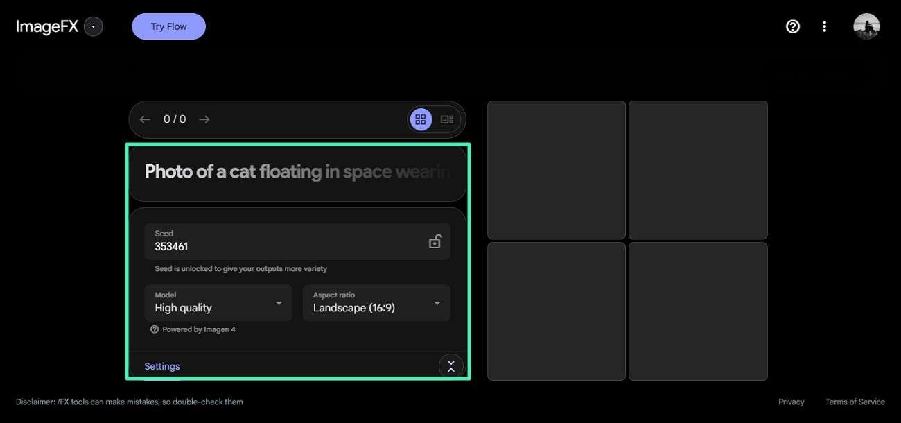 input prompt in imagefx