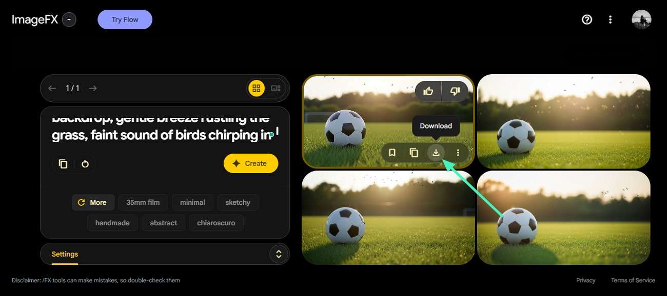 paste generated prompt to imagefx