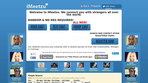 imeetzu - Video Chat Sites to Meet Strangers