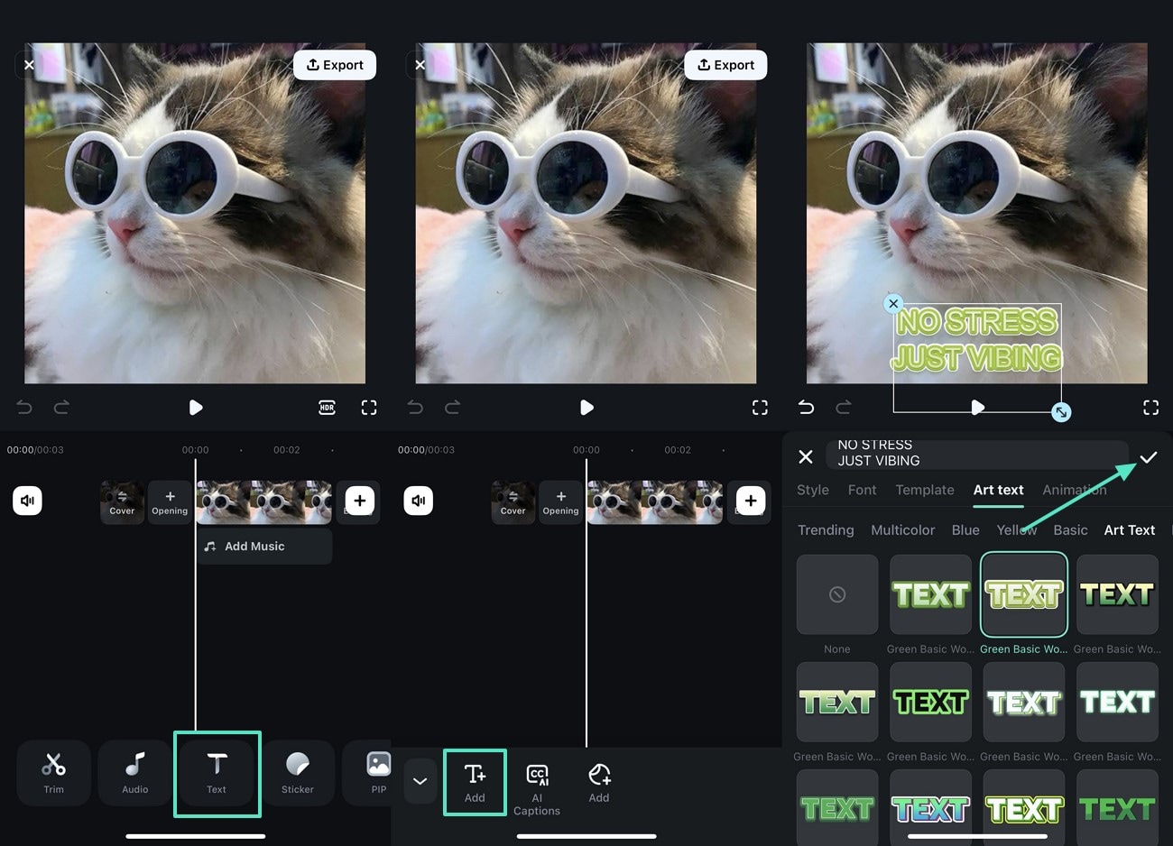 add text and adjust style