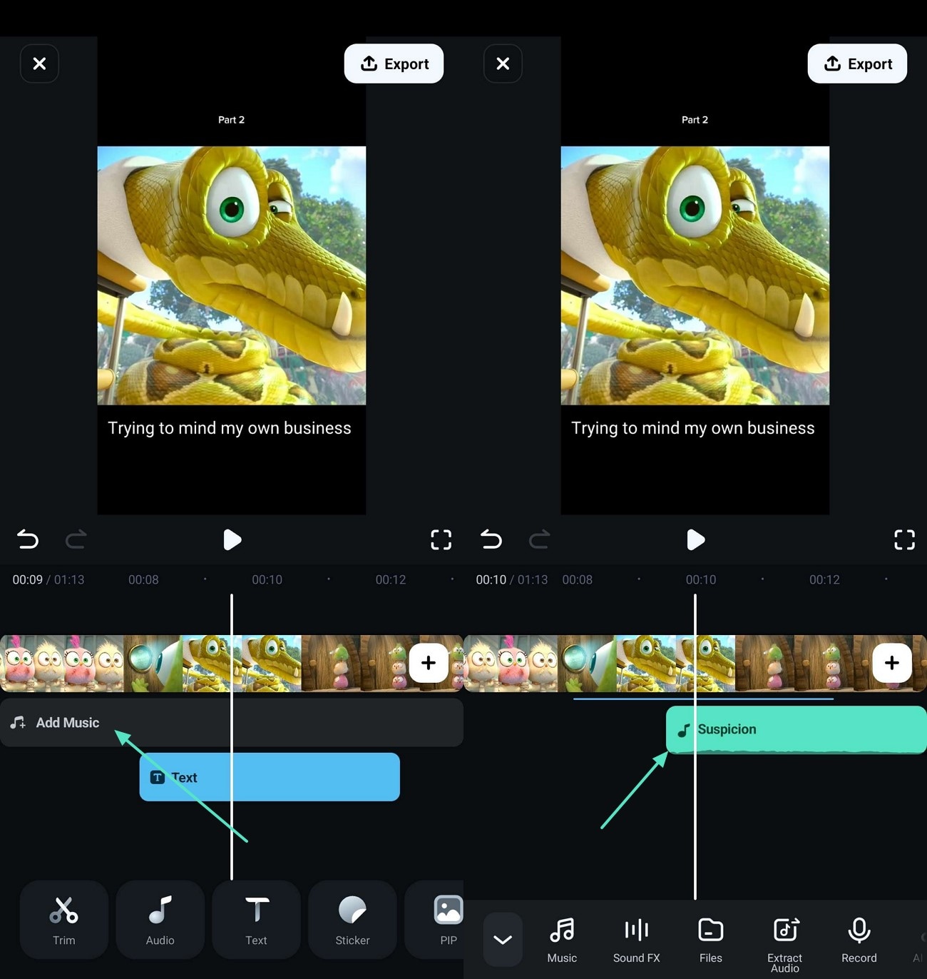 insert music to video