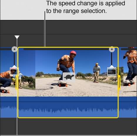  Cambio de velocidad de parte del clip en iMovie 