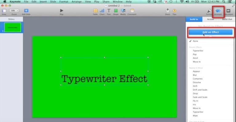 Efectos Máquina de Escribir para iMovie usando Keynote