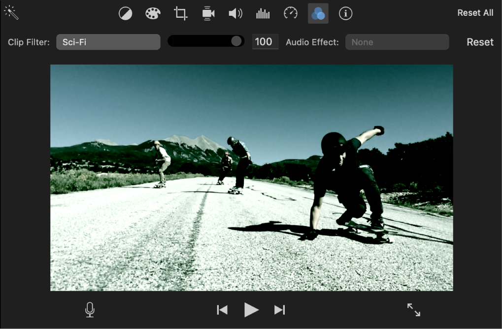 applied filter on imovie clip