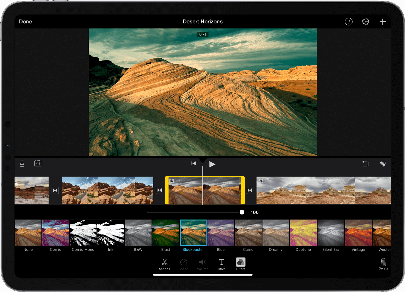 built-in imovie filters