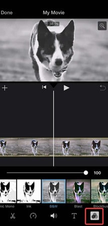 imovie add filters ios