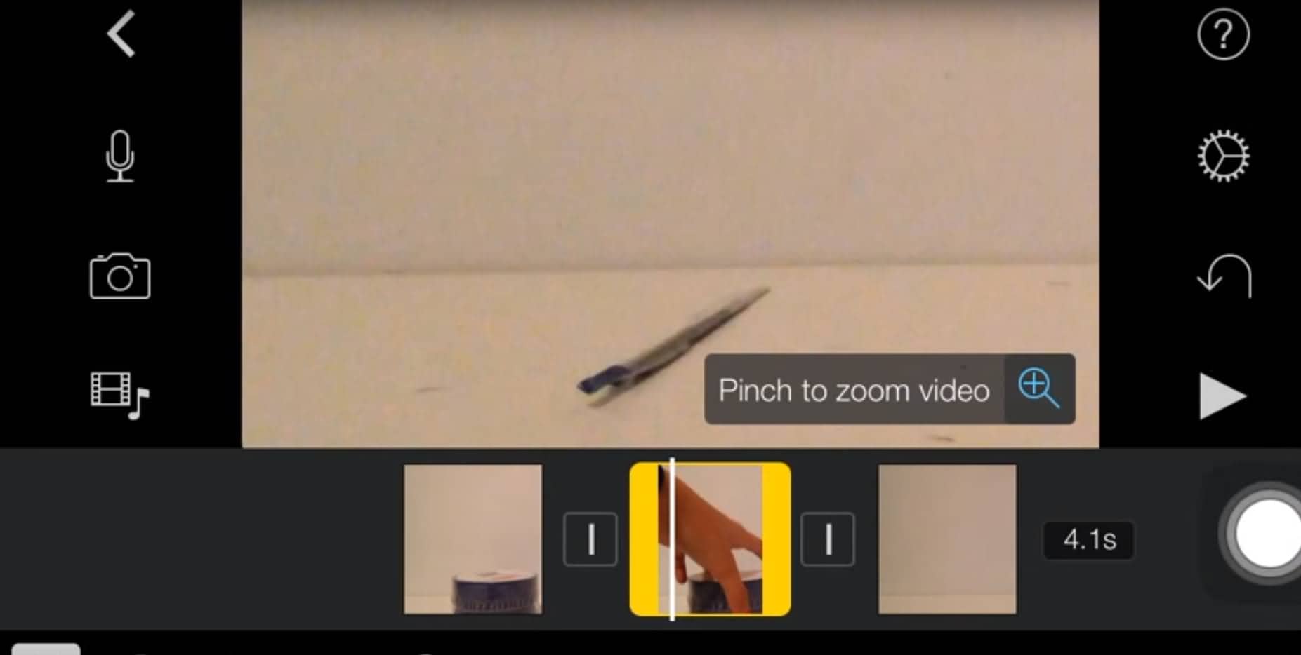 iMovie for iPhone Zoom