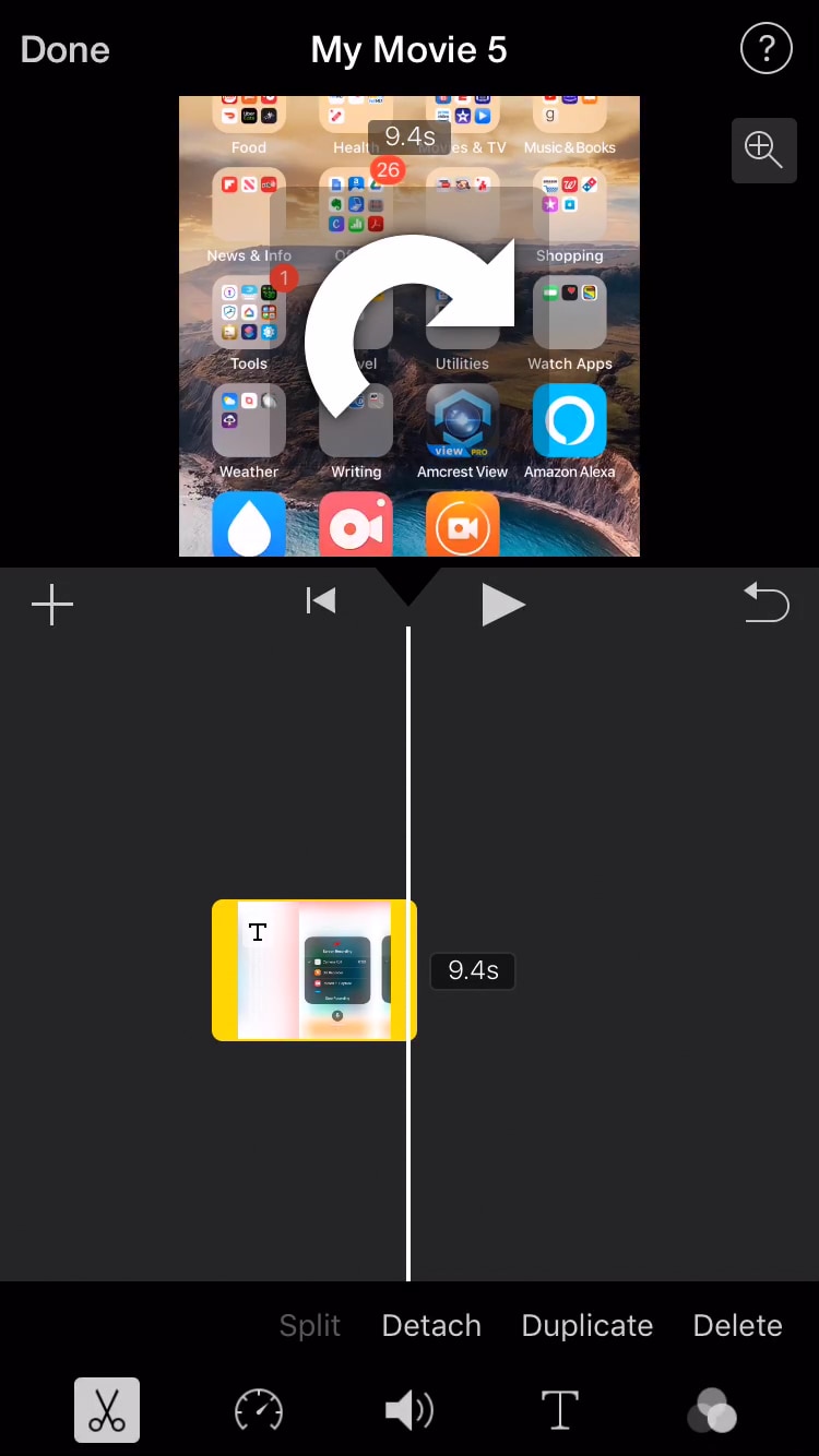 rotar videos en iphone usando imovie