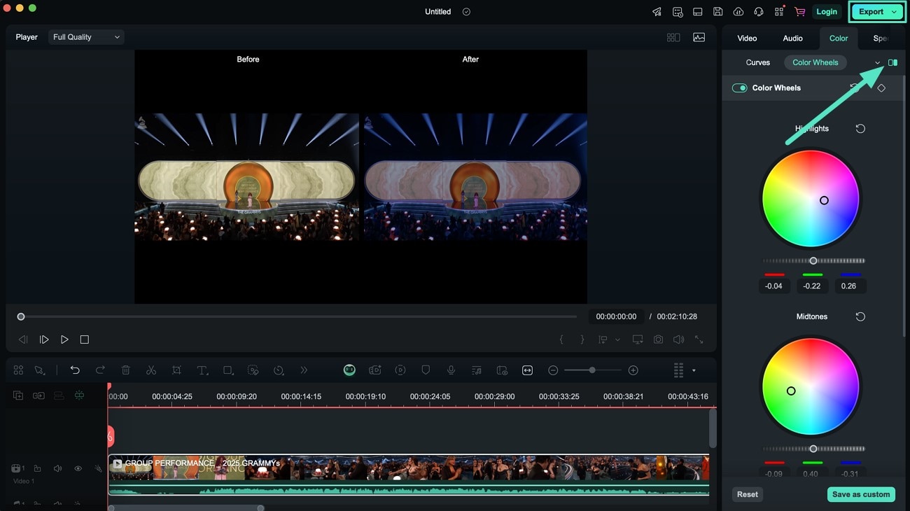 check before after difference and export
