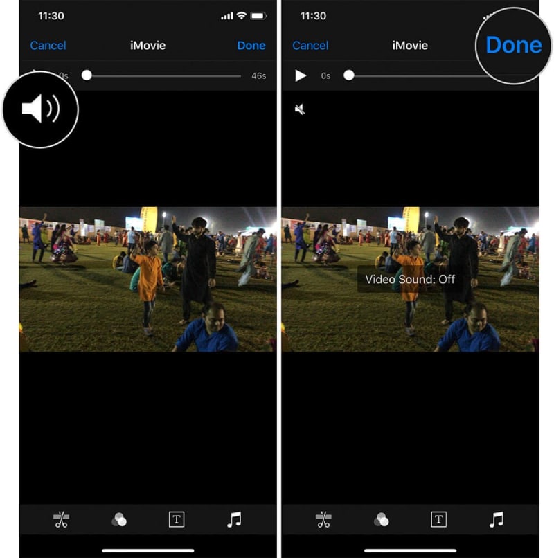 imovie tap the plus sign up the left