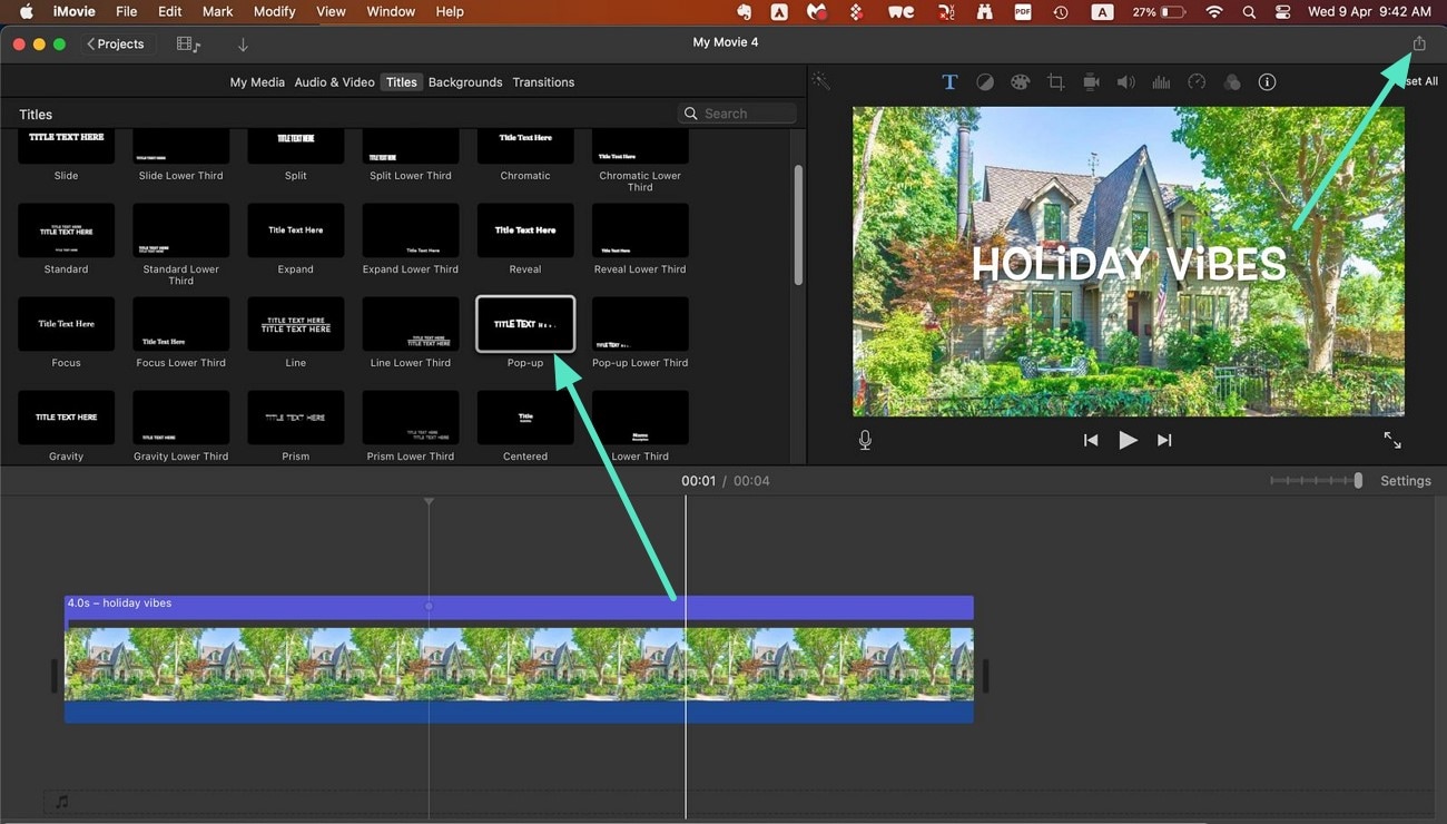 export video with text