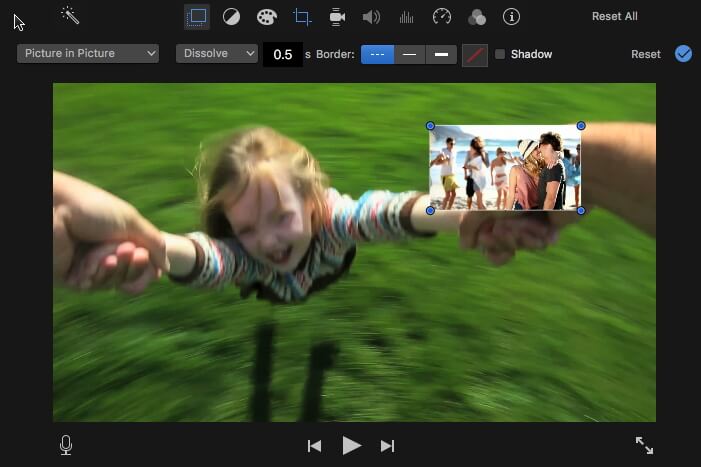 efek picture in picture di iMovie 