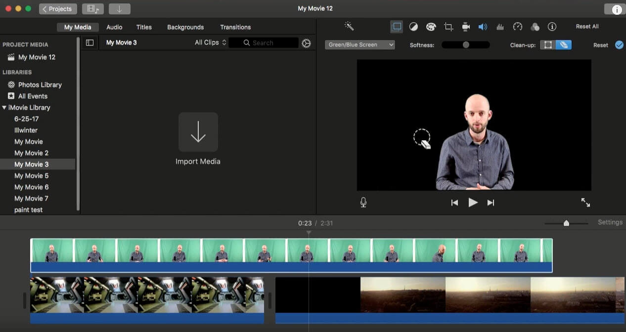 apply green screen effect in imovie