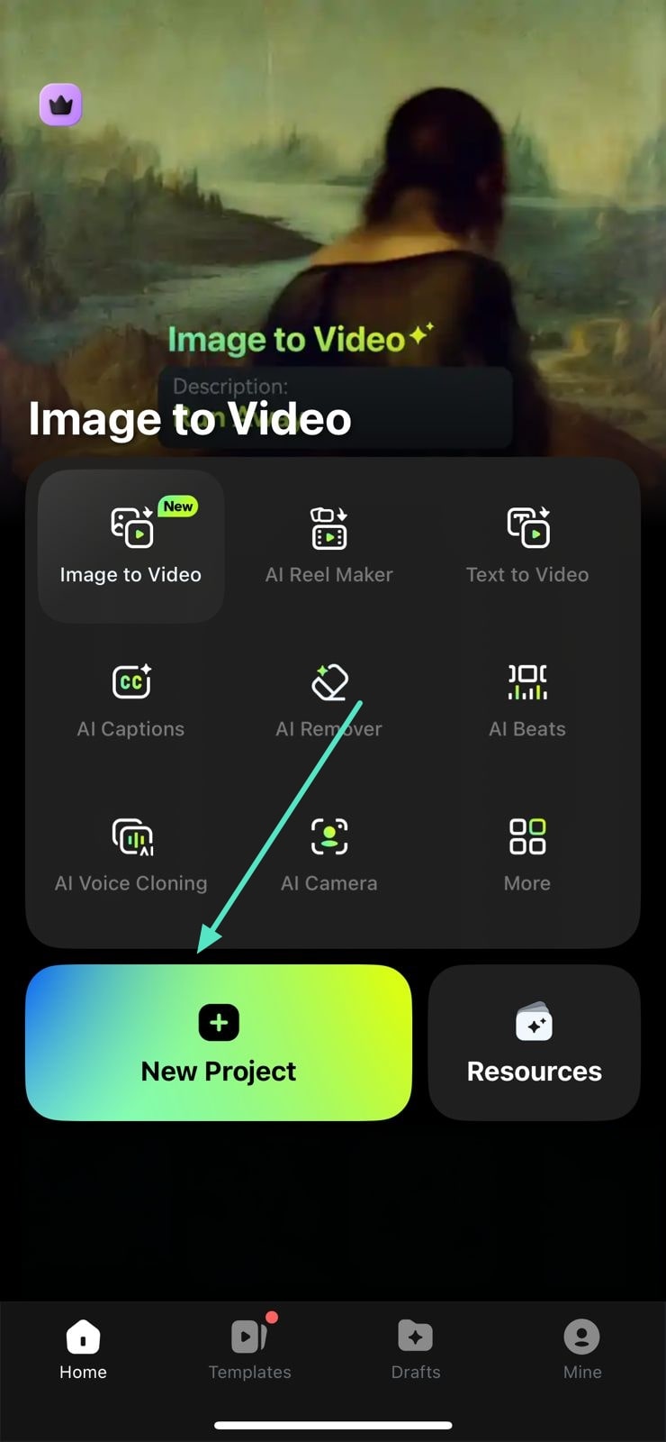 start new project filmora app