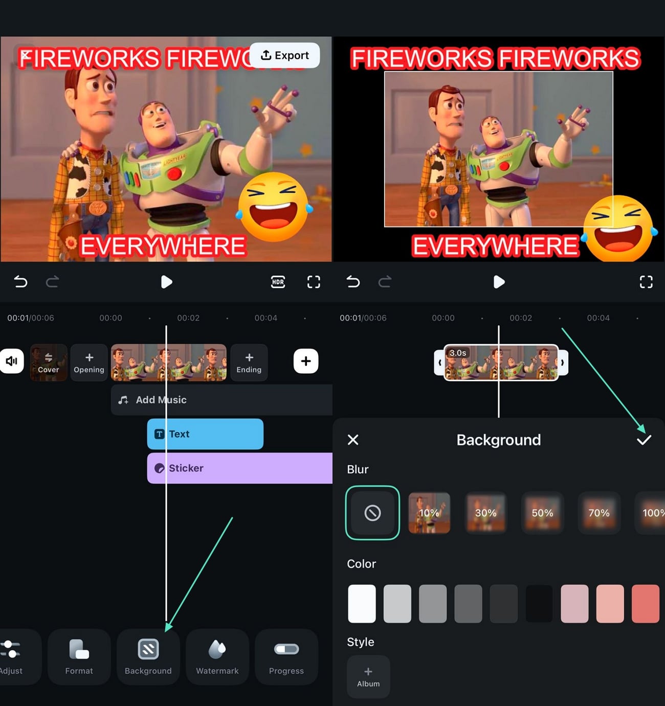 change image background filmora app