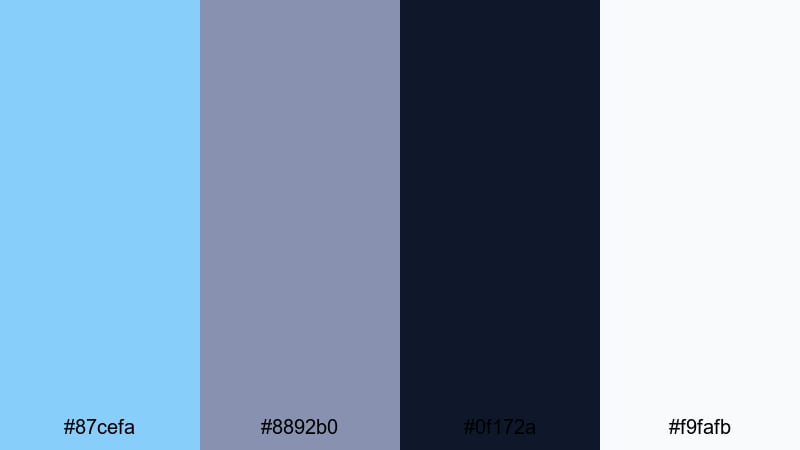 indie aerial frames light sky blue color palette with hex codes
